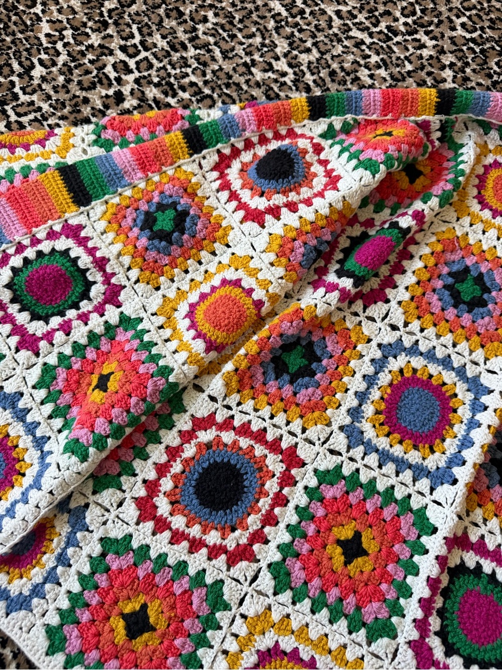 FARM Rio Multicolor Crochet Granny Square Jacket - Picture 5 of 6